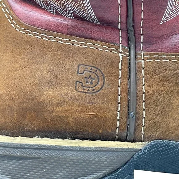 Durango Lady Rebel 6M Square Toe Western Leather Boot Brown Rusty Red DRD0349 - Picture 15 of 16